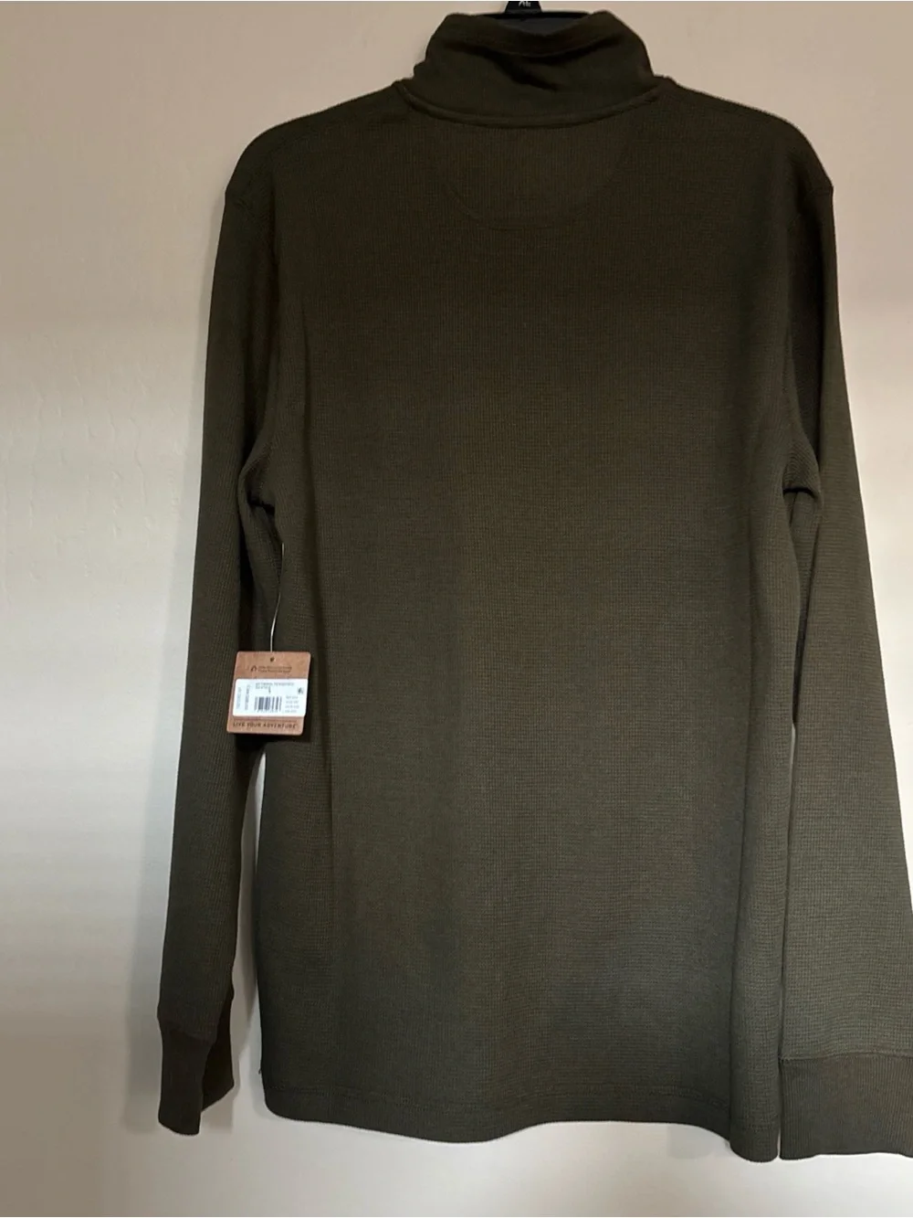 NWT Eddie Bauer Men's Thermal Mock Neck Pullover long sleeve Army Green size-S